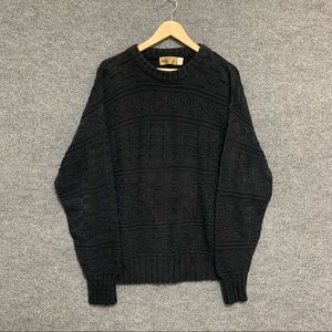 Sansabelt Designer Collection Mens Size L Long Sleeve Pullover Sweater Black